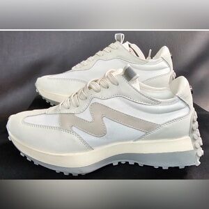 Steve Madden White and Cream Sneakers